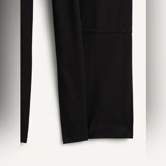 NWT. Zara SRPLS CRG PCKT PNT Black Wool Blend Mid-Rise Pants. Size XS. - Picture 7 of 14
